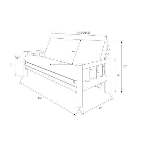 The Twillery Co.® Stratford Full Futon Frame and Mattress with Drawer